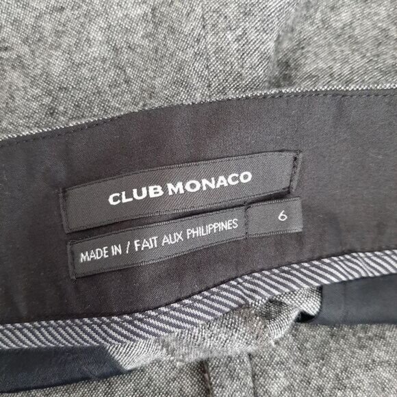 CLUB MONACO Wool Blend Bermudas Short Crop Trousers Grey Sz 6 - Picture 12 of 13